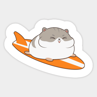 Hamster as Surfer with Surfboard Sticker